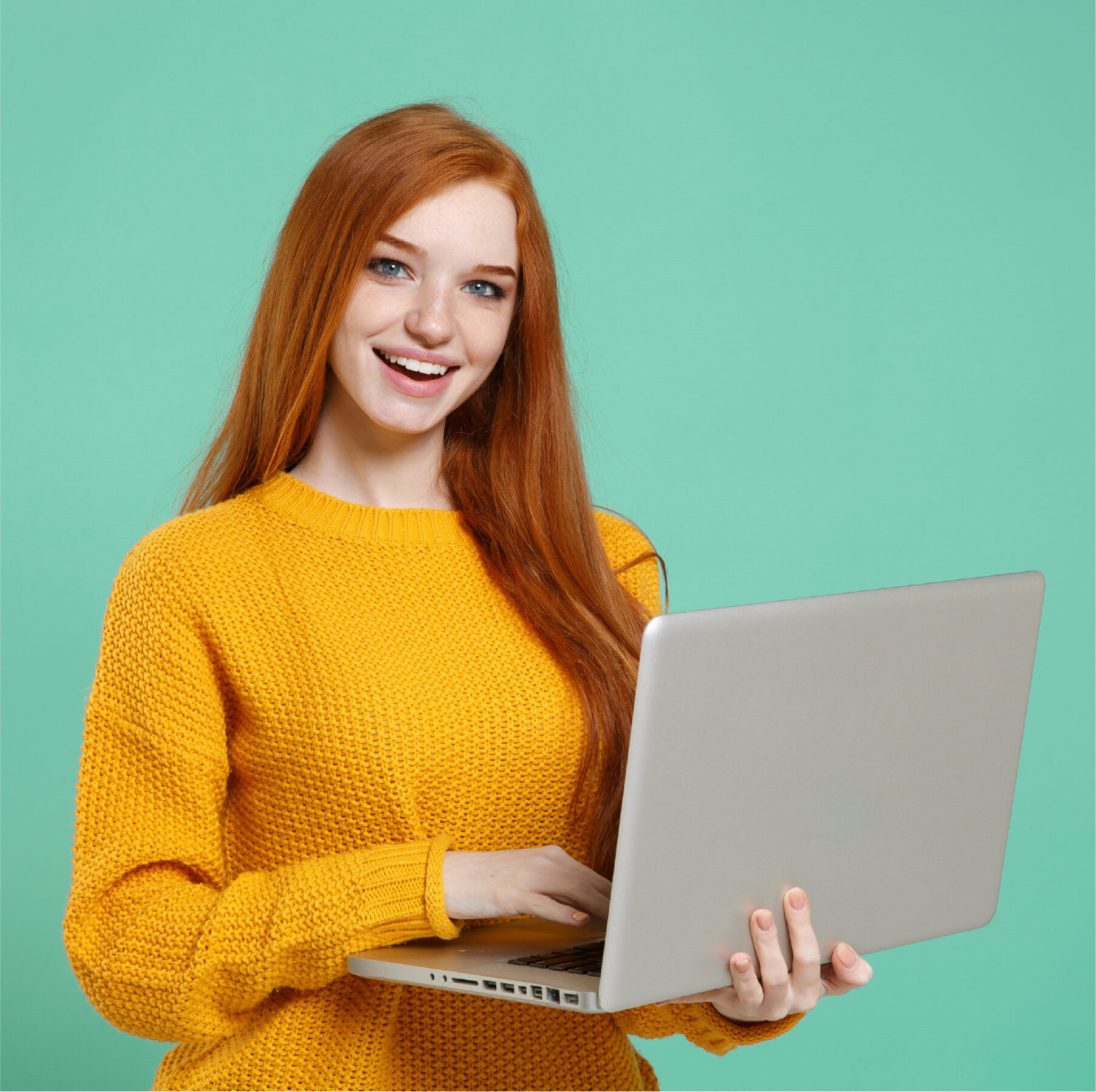 Employee with laptop representing equipment support